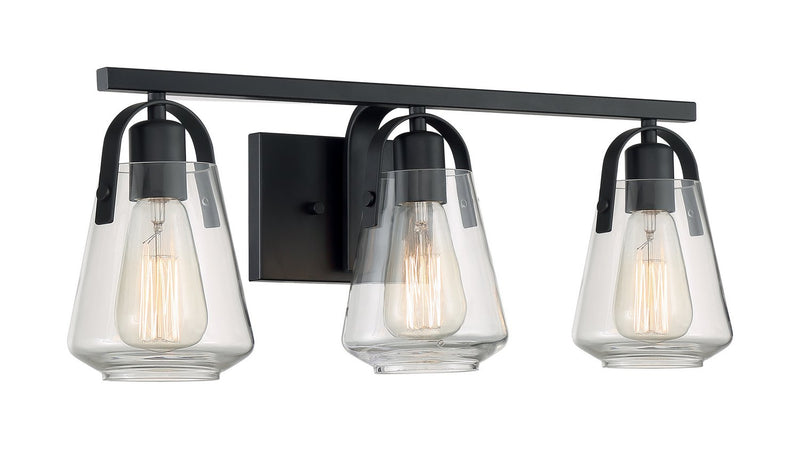 Skybridge 3-Light Bath Vanity Light in Matte Black