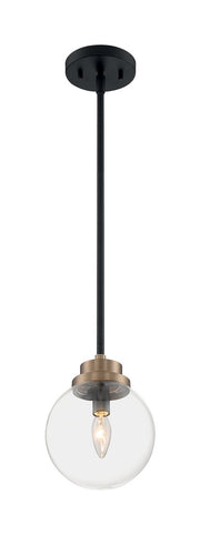 Axis Pendant in Matte Black and Brass