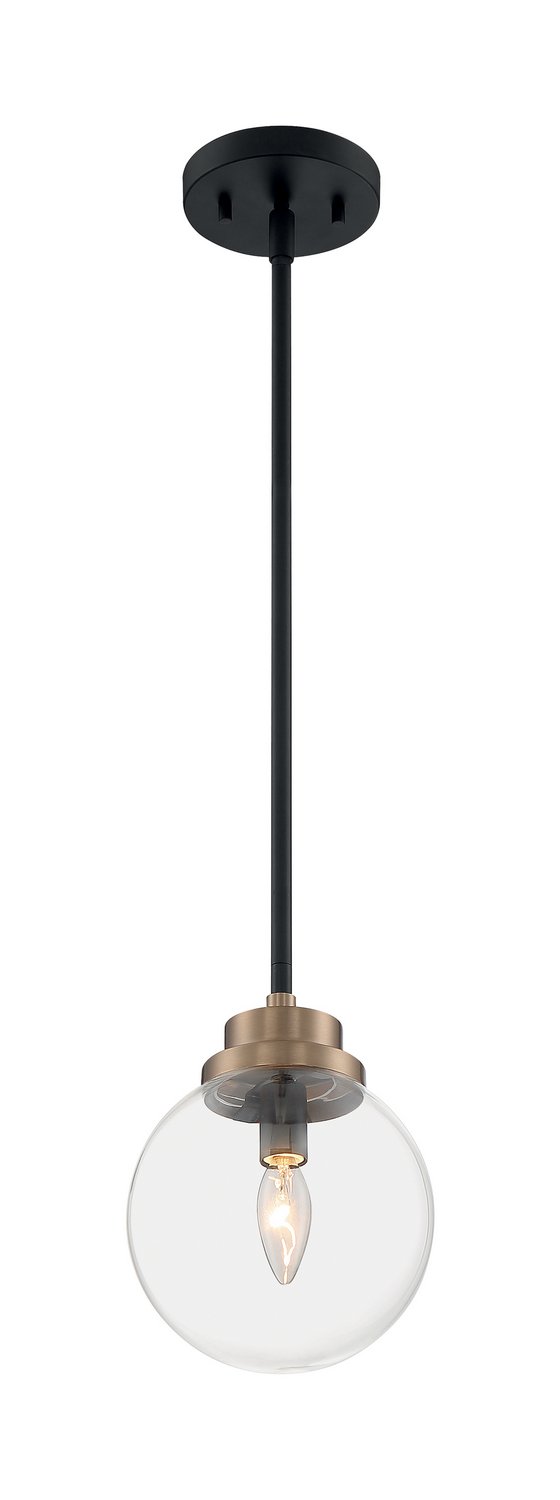 Axis Pendant in Matte Black and Brass