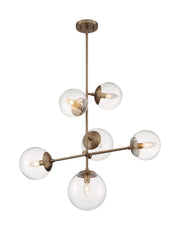 Sky 6-Light Pendant in Burnished Brass