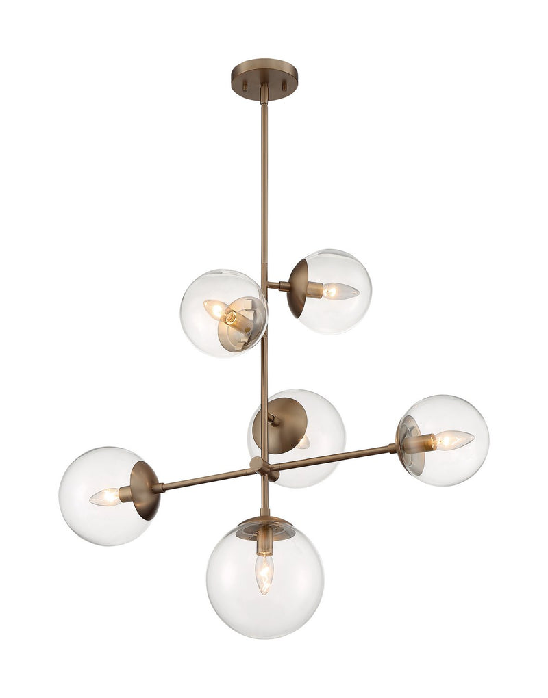 Sky 6-Light Pendant in Burnished Brass