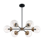 Axis 6-Light Chandelier in Matte Black and Brass