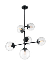 Sky 6-Light Pendant in Matte Black