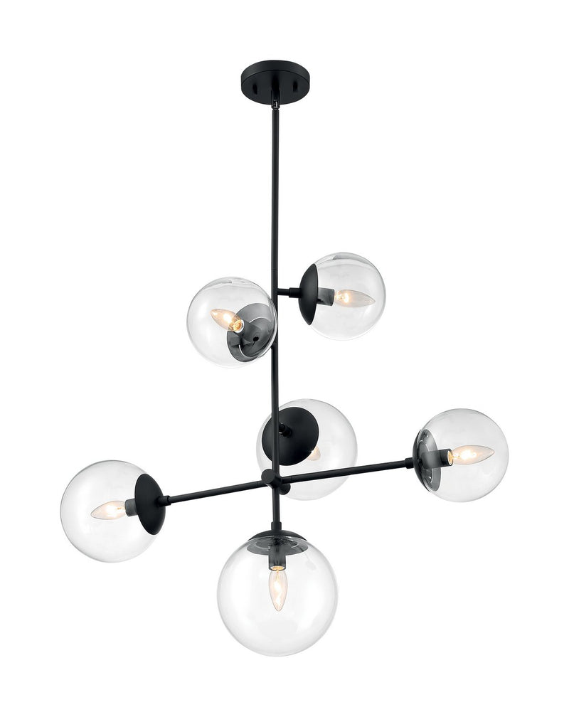 Sky 6-Light Pendant in Matte Black