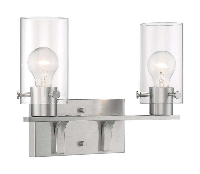 Sommerset 2-Light Bath Vanity Light in Brushed Nickel