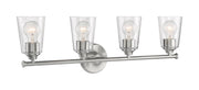 Bransel 4-Light Bath Vanity Light in Brushed Nickel