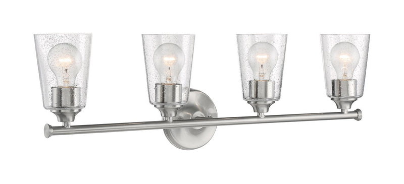 Bransel 4-Light Bath Vanity Light in Brushed Nickel