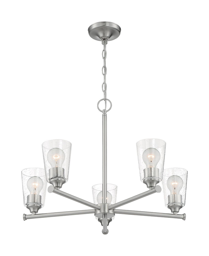 Bransel 5-Light Chandelier in Brushed Nickel