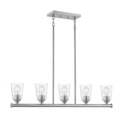 Bransel 5-Light Linear Pendant in Brushed Nickel