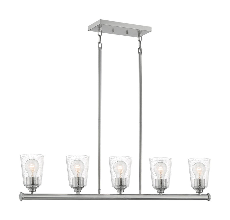 Bransel 5-Light Linear Pendant in Brushed Nickel