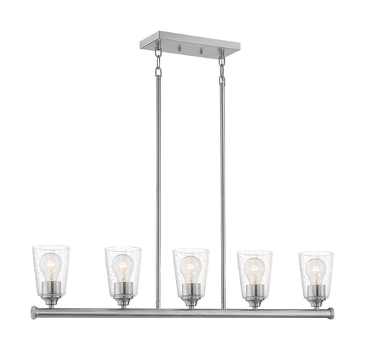 Bransel 5-Light Linear Pendant in Brushed Nickel