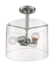 Bransel 3-Light Semi-Flush Mount in Brushed Nickel