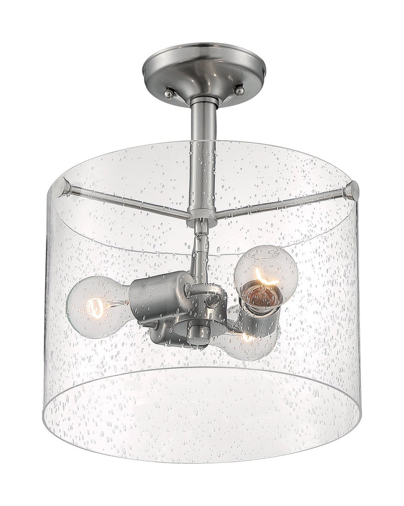 Bransel 3-Light Semi-Flush Mount in Brushed Nickel