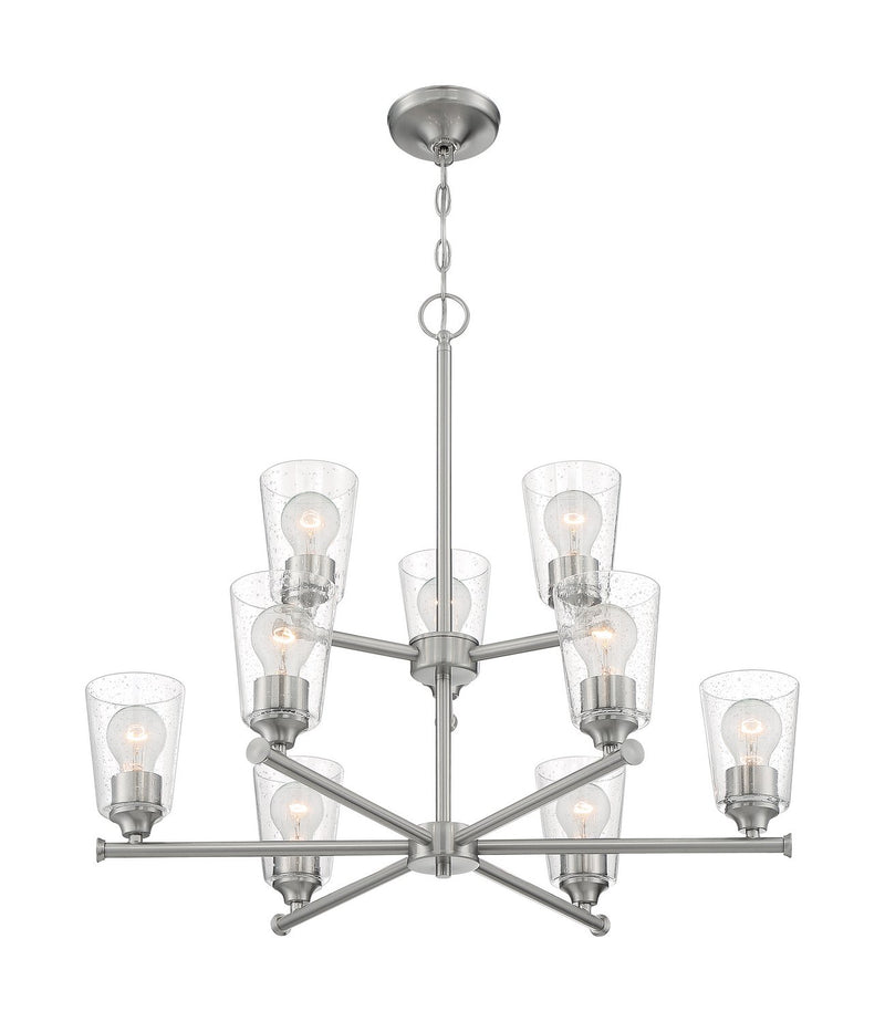 Bransel 9-Light Chandelier in Brushed Nickel