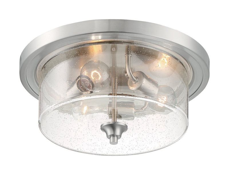 Bransel 3-Light Flush Mount in Brushed Nickel