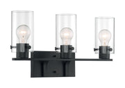 Sommerset 3-Light Bath Vanity Light in Matte Black