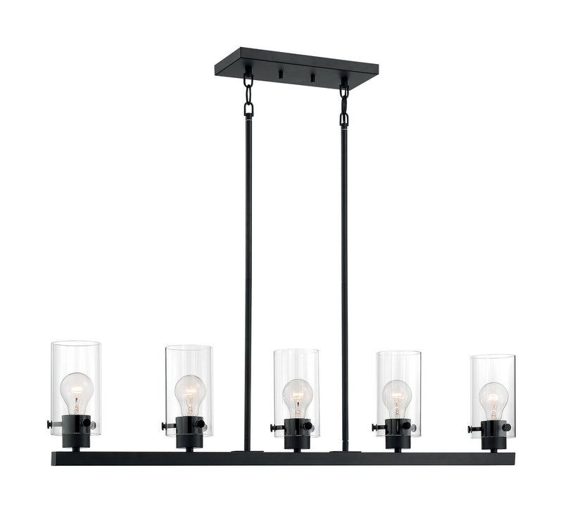 Sommerset 5-Light Linear Pendant in Matte Black
