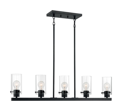 Sommerset 5-Light Linear Pendant in Matte Black
