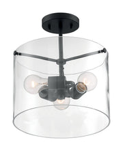 Sommerset 3-Light Semi-Flush Mount in Matte Black