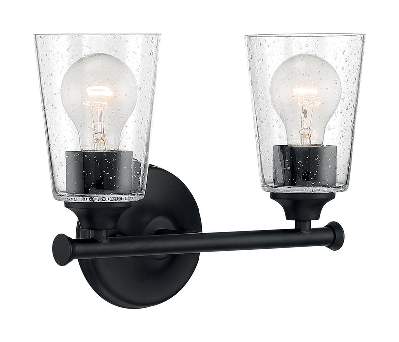 Bransel 2-Light Bath Vanity Light in Matte Black