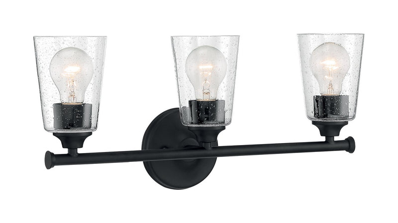 Bransel 3-Light Bath Vanity Light in Matte Black