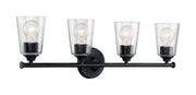 Bransel 4-Light Bath Vanity Light in Matte Black