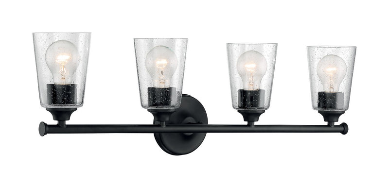 Bransel 4-Light Bath Vanity Light in Matte Black