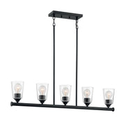 Bransel 5-Light Linear Pendant in Matte Black