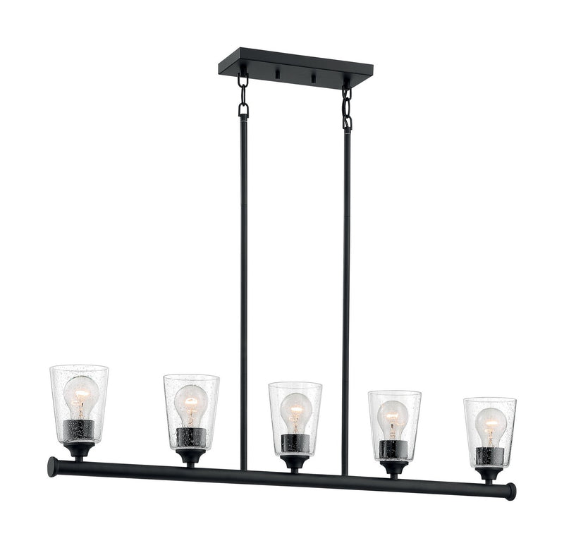 Bransel 5-Light Linear Pendant in Matte Black