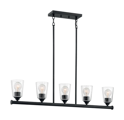 Bransel 5-Light Linear Pendant in Matte Black