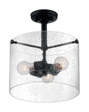 Bransel 3-Light Semi-Flush Mount in Matte Black