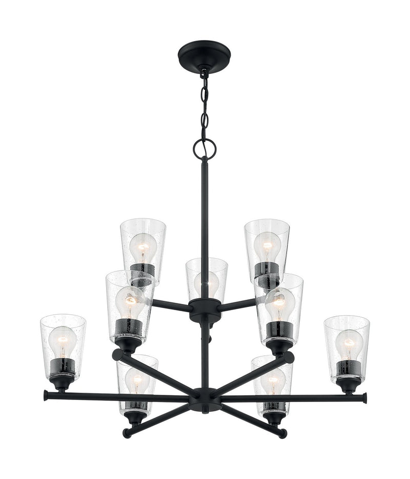 Bransel 9-Light Chandelier in Matte Black