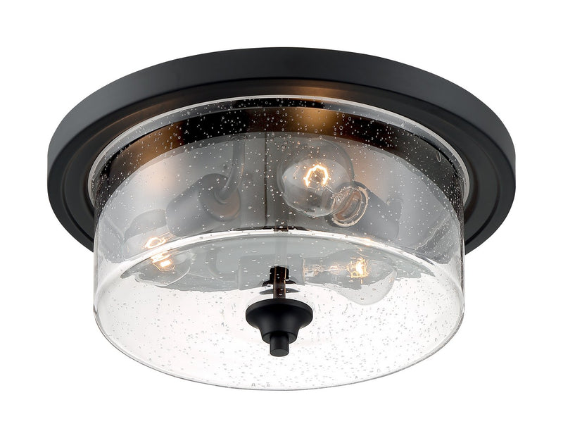 Bransel 3-Light Flush Mount in Matte Black