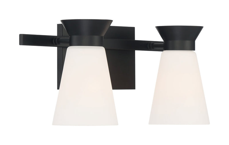 Caleta 2-Light Bath Vanity Light in Black