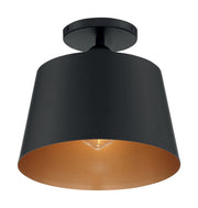 Motif 10" Semi-Flush Mount in Black and Gold