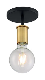 Ryder Semi-Flush Mount in Black and Brushed Brass