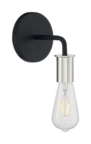 Ryder Wall Sconce in Black and Polished Nickel