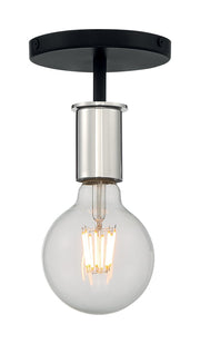 Ryder Semi-Flush Mount in Black and Polished Nickel