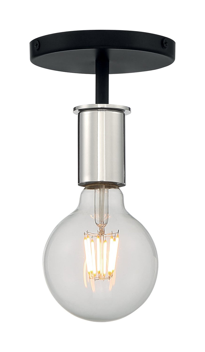 Ryder Semi-Flush Mount in Black and Polished Nickel