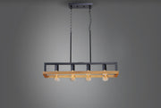 Black Forest 4 Light Linear Chandelier in Black / Ashbury