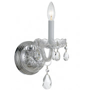 Traditional Crystal 1 Light 5" Sconce in Polished Chrome