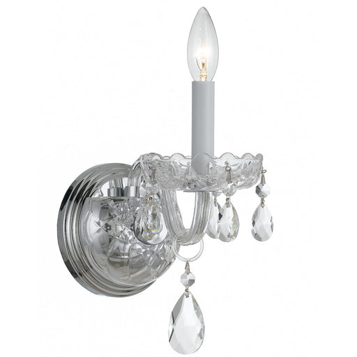 Traditional Crystal 1 Light 5" Sconce in Polished Chrome