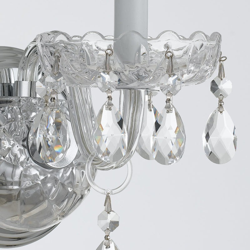 Traditional Crystal 1 Light 5" Sconce in Polished Chrome