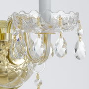 Traditional Crystal 1 Light 5" Sconce in Polished Brass
