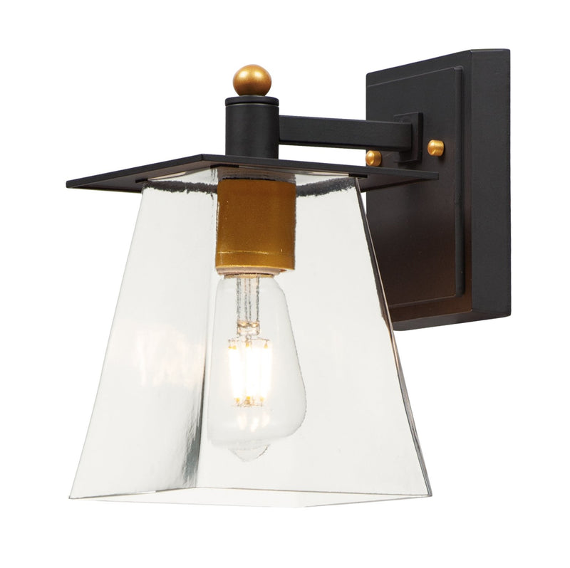 Chalet 1 Light 10" LED Outdoor Wall Sconce in Bronze / Gold