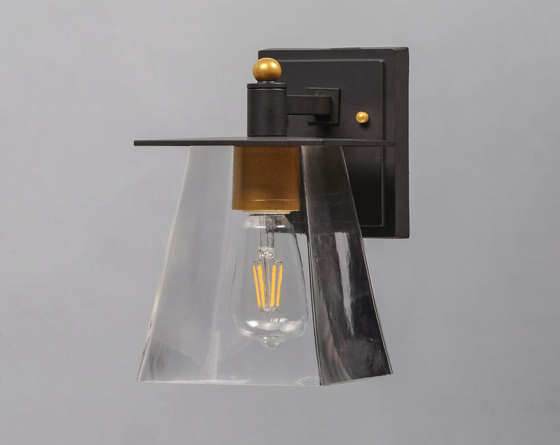 Chalet 1 Light 10" LED Outdoor Wall Sconce in Bronze / Gold
