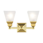 Mission 2-Light Bath Vanity Light in Polished Brass