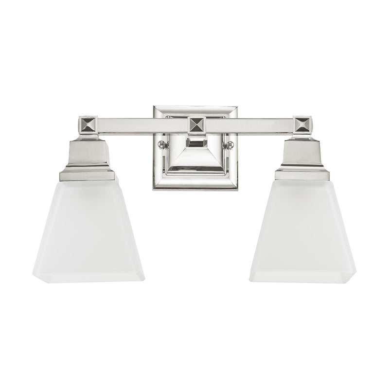 Mission 2-Light Bath Vanity Light in Polished Nickel