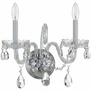 Traditional Crystal 2 Light 15" Sconce in Polished Chrome