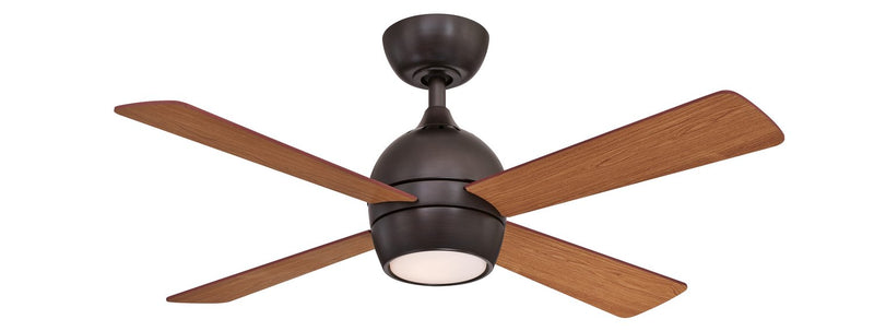 Kwad 44" Ceiling Fan with LED Light in Dark Bronze / Cherry/Dark Walnut Blades